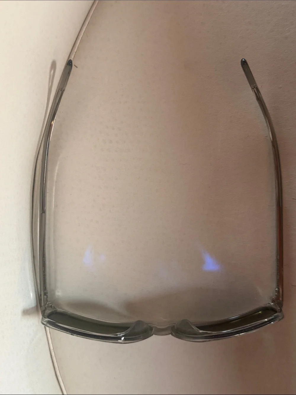 Oliver Peoples Clear Acetate Sunglasses with Green Lenses